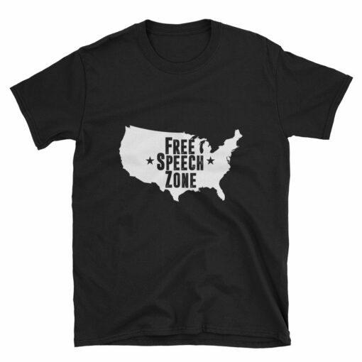 America Free Speech Zone Black T-Shirt