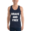 Brave And Free Classic Navy Unisex Tank Top