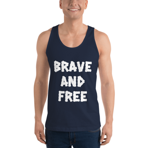 Brave And Free Classic Navy Unisex Tank Top