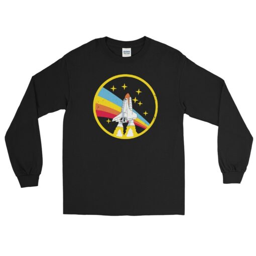 Alex Jones NASA Black Vintage Retro Long Sleeve T-Shirt