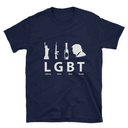 LGBT: Liberty Guns Beer Trump Navy T-Shirt