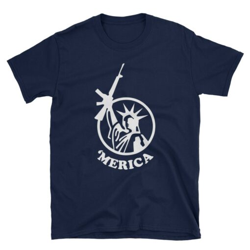 Merica Liberty and Guns Navy T-Shirt