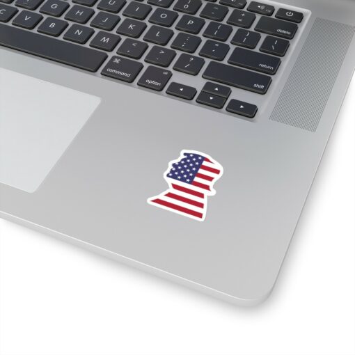 Trump 2x2 White Die Cut Sticker on Laptop