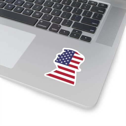 Trump 3x3 White Die Cut Sticker on Laptop