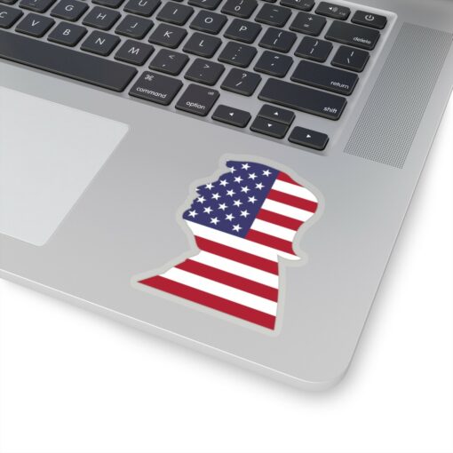 Trump 4x4 Transparent Die Cut Sticker on Laptop