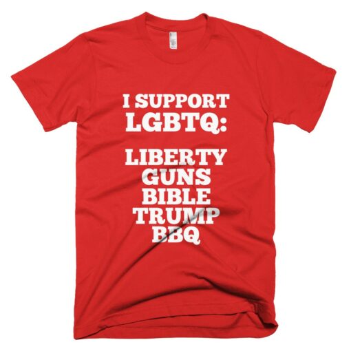LGBTQ Liberty Guns Bible Trump BBQ T-Shirt 2