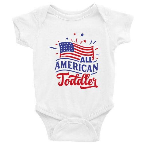 4th of July All American Toddler Infant Bodysuit 3