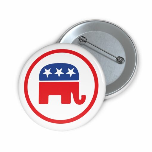 GOP Republican Party Pin Button 2 Front