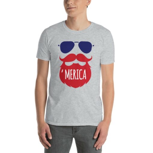 Merica Bearded 4th of July T-Shirt 1