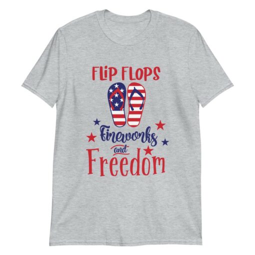 4th July Flip Flops Fireworks Freedom T-Shirt 1