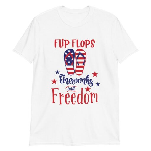 4th July Flip Flops Fireworks Freedom T-Shirt 5
