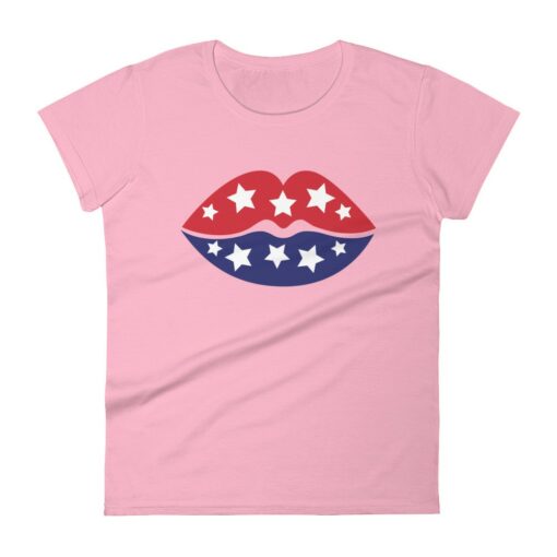 American Flag Lips 4th of July Women's T-Shirt 1